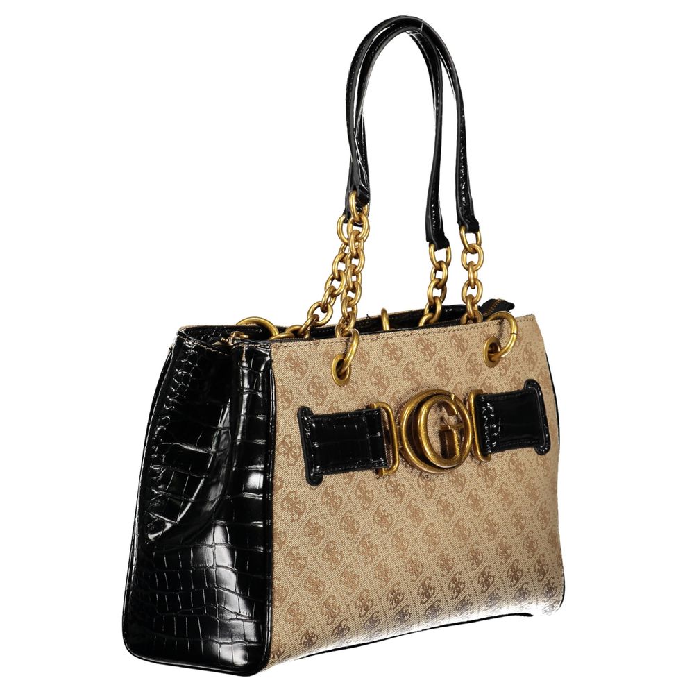 Guess Jeans Schwarze Polyethylen-Handtasche